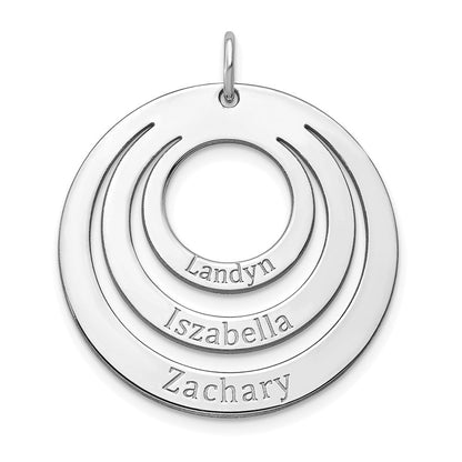 14K Weißgold 3 Name Kreis Charm