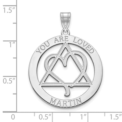 14K Weißgold You Are Loved Adoption Anhänger