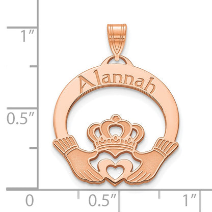 Roségoldbeschichtet Sterlingsilber /rose Personalisiert Claddagh Anhänger