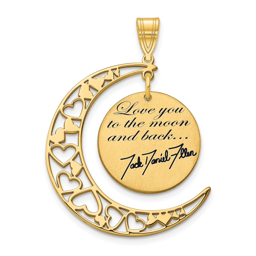 14K Gelbgold Liebe You To The Mond Signature Anhänger