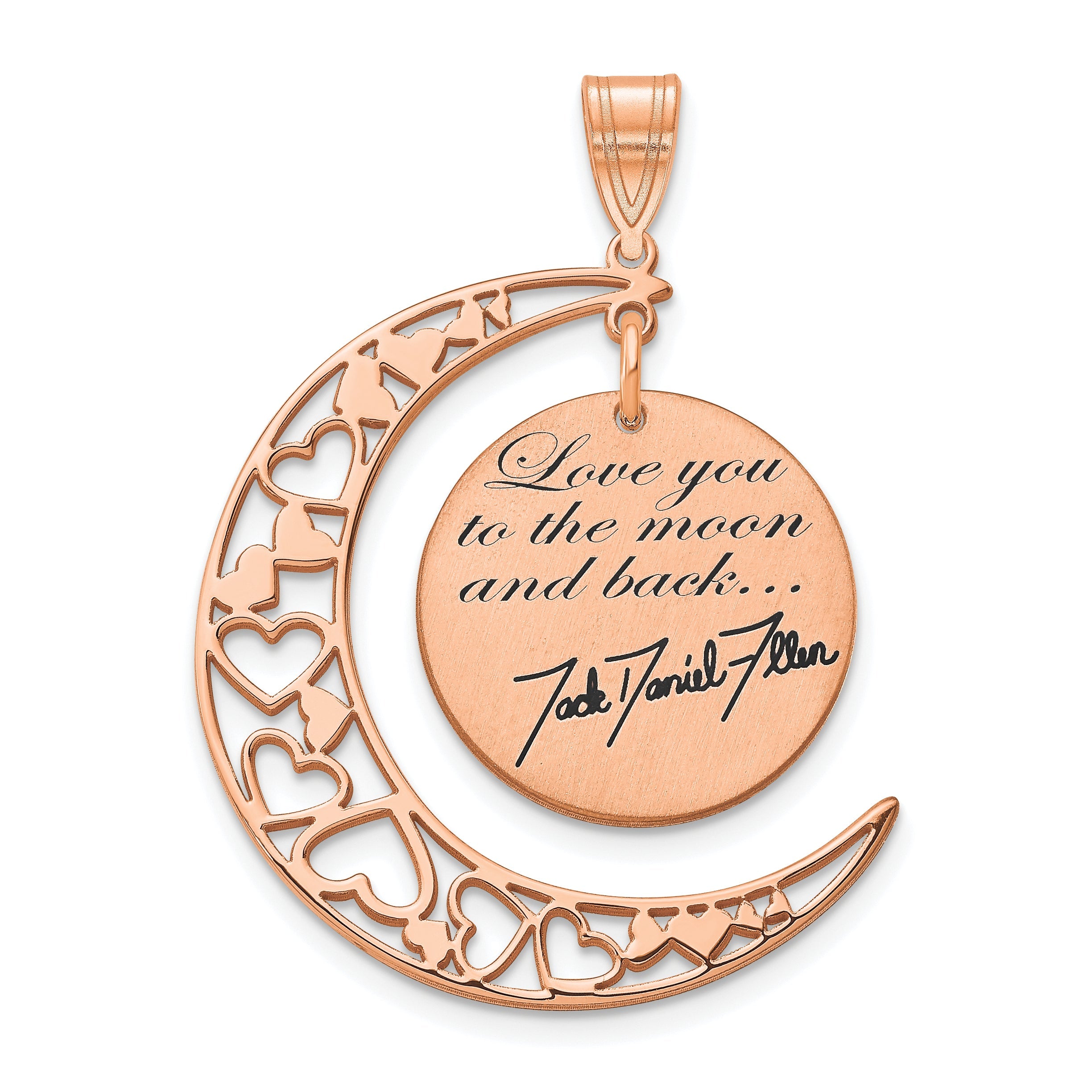 Roségoldbeschichtet Liebe You To The Mond Signature Anhänger