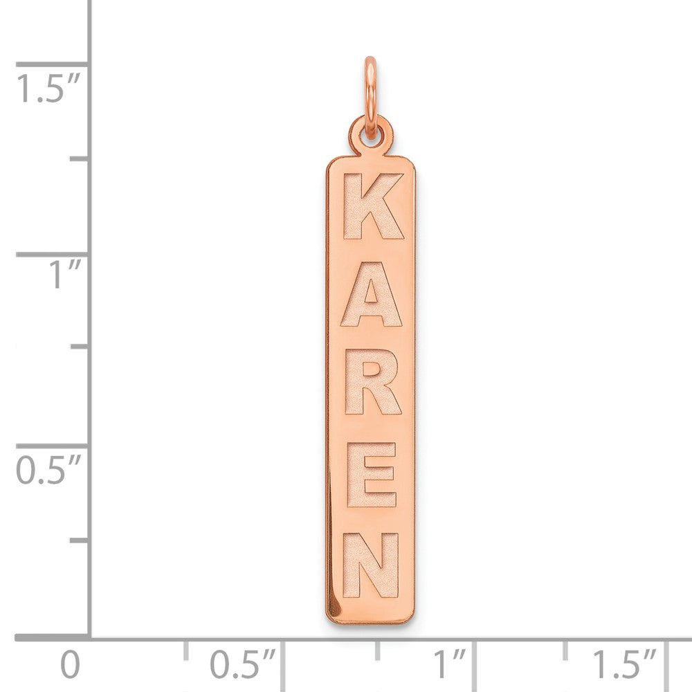 14K Roségold 14K Roségold Groß Arial Schwarz New Schriftart Stab Charm