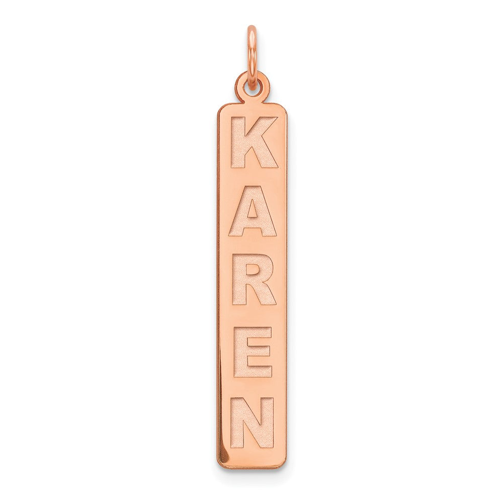 14K Roségold 14K Roségold Groß Arial Schwarz New Schriftart Stab Charm