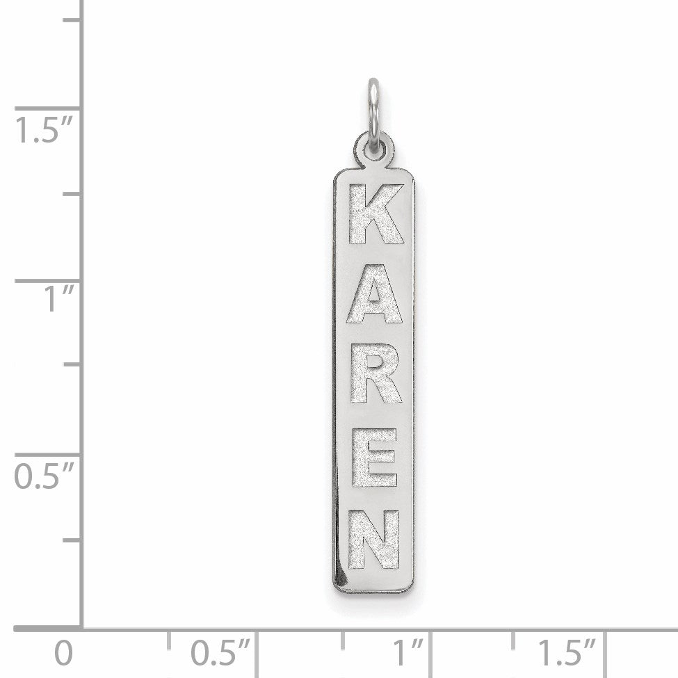 14K Weißgold 14K Weißgold Groß Arial Schwarz New Schriftart Stab Charm