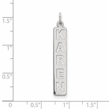 14K Weißgold 14K Weißgold Groß Arial Schwarz New Schriftart Stab Charm