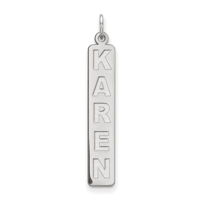 14K Weißgold 14K Weißgold Groß Arial Schwarz New Schriftart Stab Charm