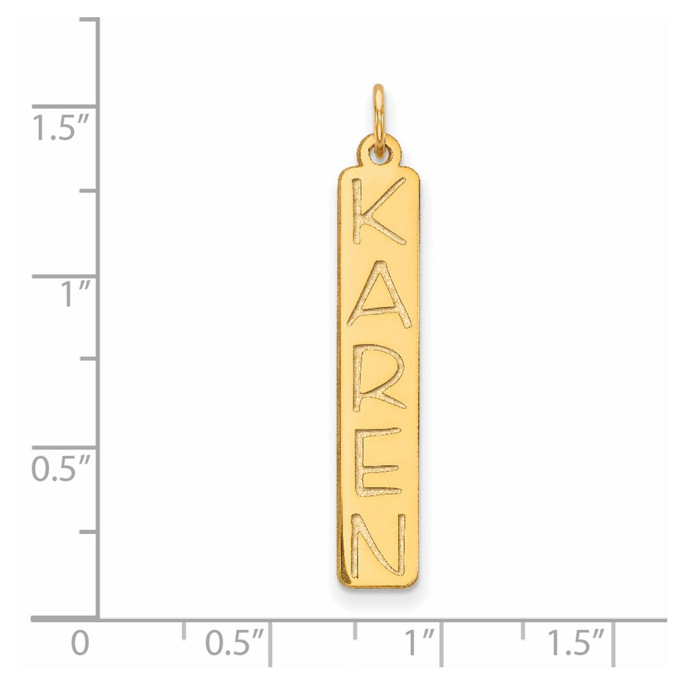 14K Gelbgold 14K Gelbgold Groß Garfield Schriftart Stab Charm
