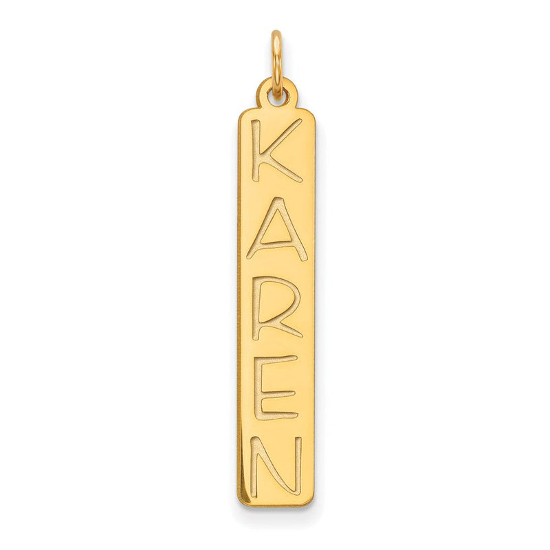 14K Gelbgold 14K Gelbgold Groß Garfield Schriftart Stab Charm