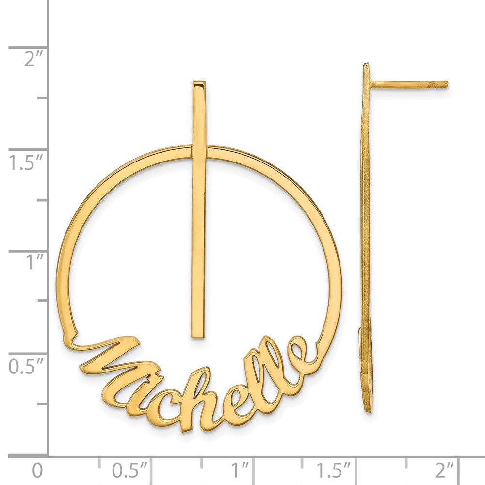 Vergoldet Sterlingsilber /gold Klein Kreis Name Ohrstecker