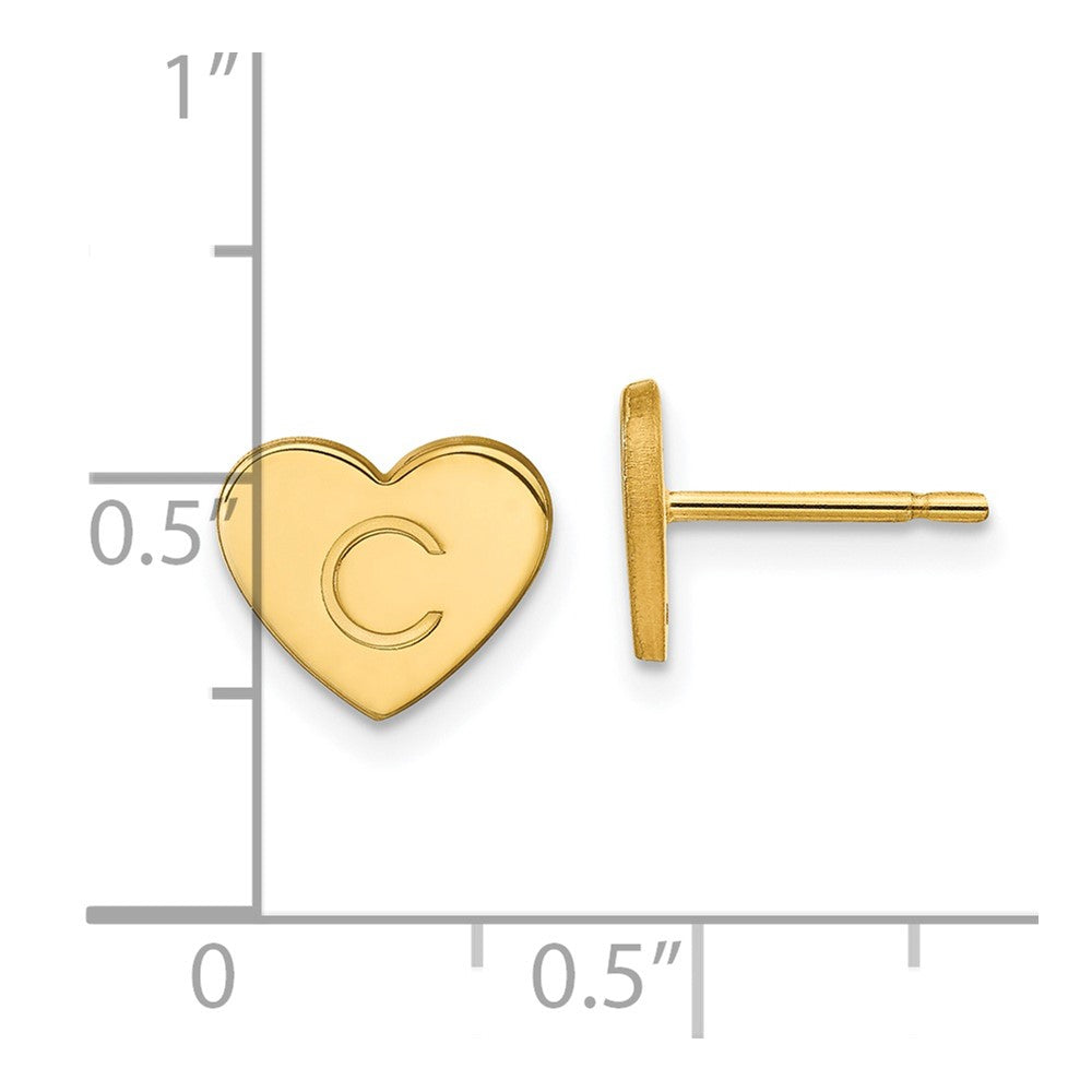 Vergoldet Sterlingsilber /gold Initiale Herz Ohrstecker
