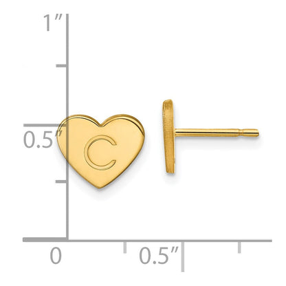 Vergoldet Sterlingsilber /gold Initiale Herz Ohrstecker