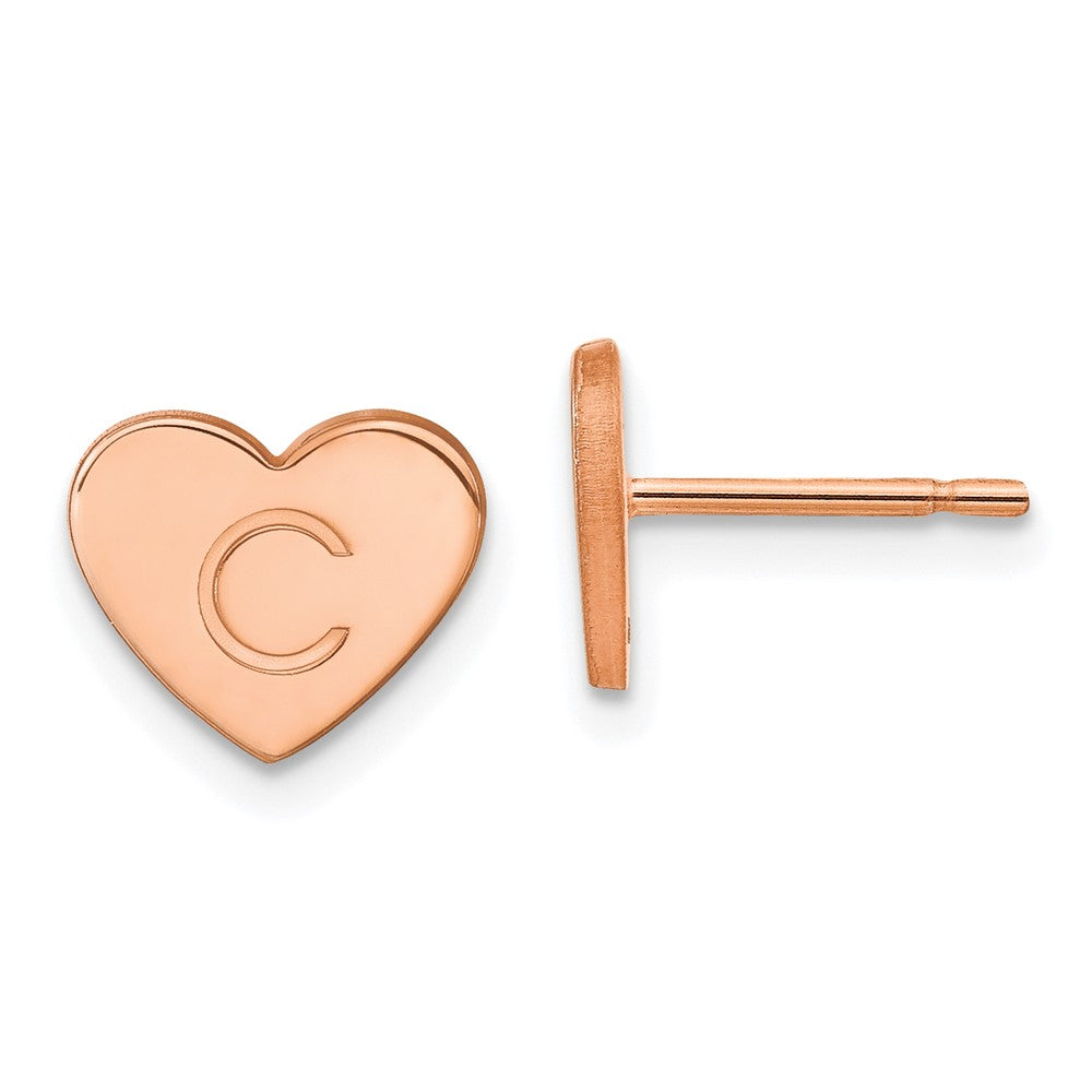 Roségoldbeschichtet Sterlingsilber /rose Initiale Herz Ohrstecker