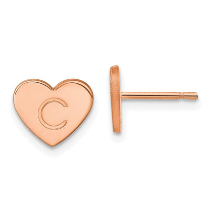 Roségoldbeschichtet Sterlingsilber /rose Initiale Herz Ohrstecker