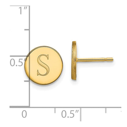 Vergoldet Sterlingsilber /gold Rund Initiale Ohrstecker