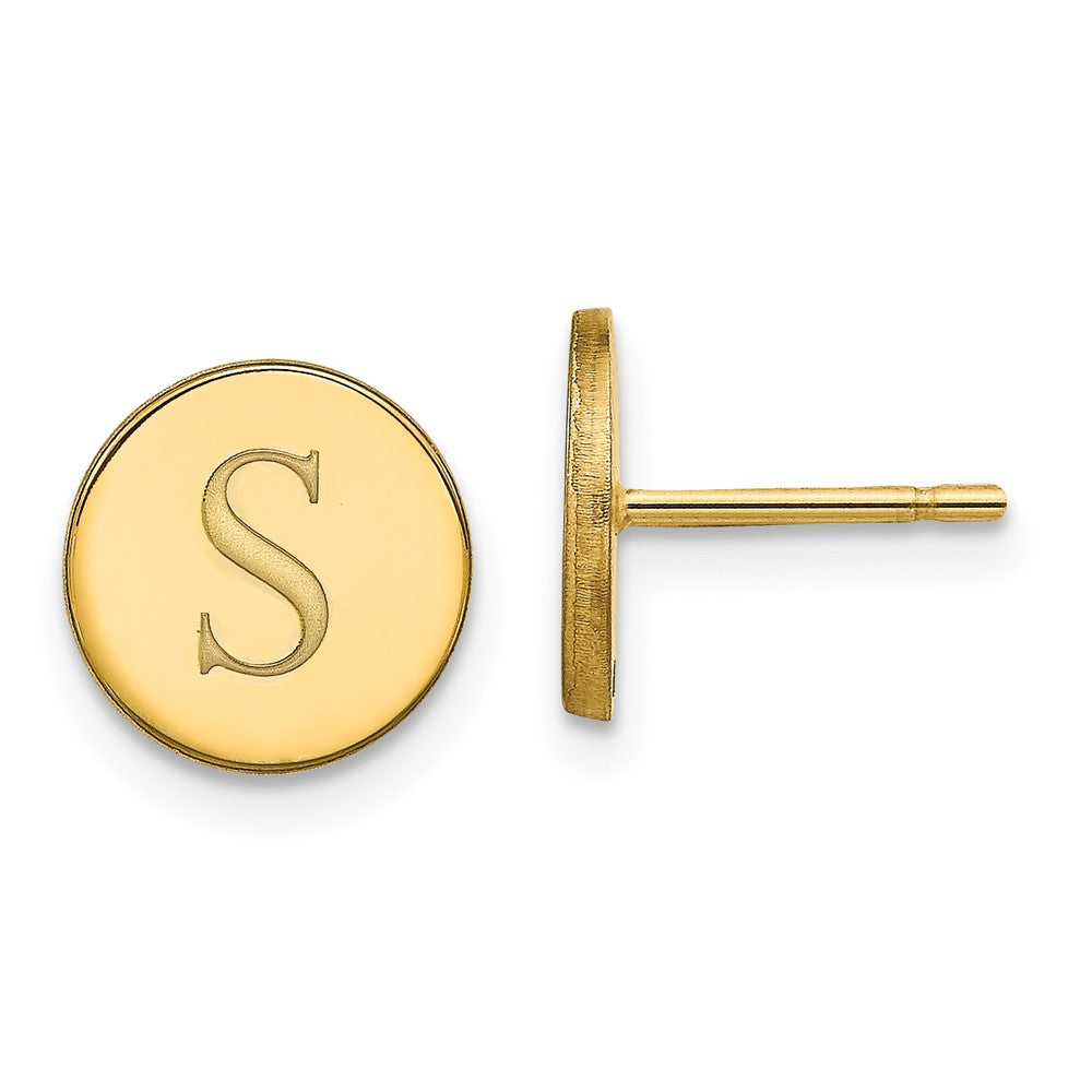 Vergoldet Sterlingsilber /gold Rund Initiale Ohrstecker