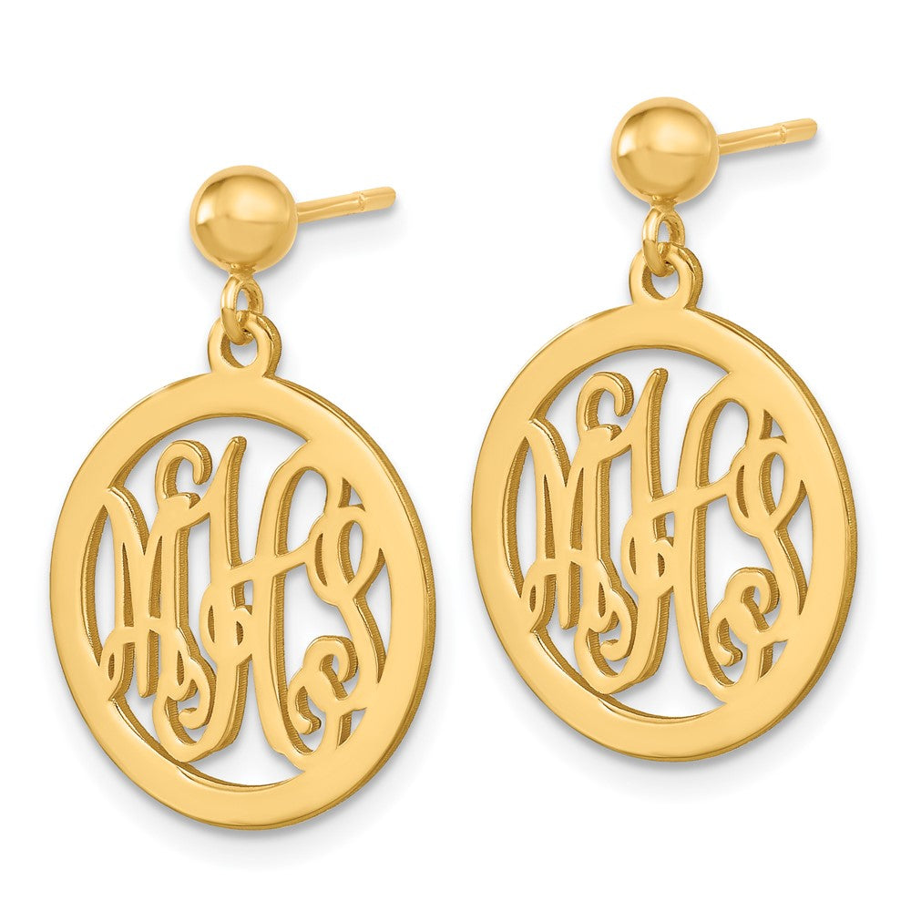 14K Gelbgold Monogramm Ohrhänger