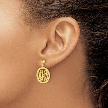 14K Gelbgold Monogramm Ohrhänger