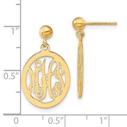 14K Gelbgold Monogramm Ohrhänger