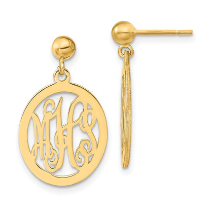 14K Gelbgold Monogramm Ohrhänger