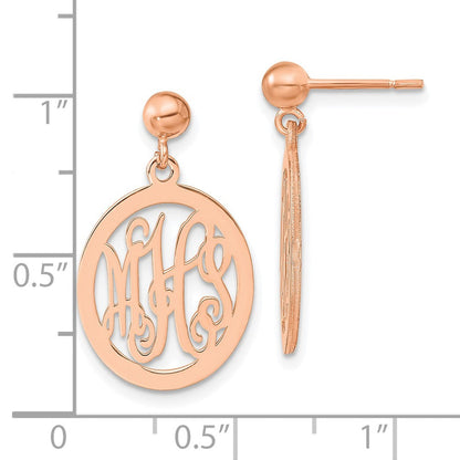 Roségoldbeschichtet Sterlingsilber /rose Monogramm Ohrhänger