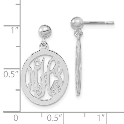 Sterlingsilber Silber/rhodiniert Monogramm Ohrhänger