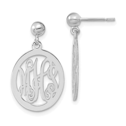 14K Weißgold Monogramm Ohrhänger