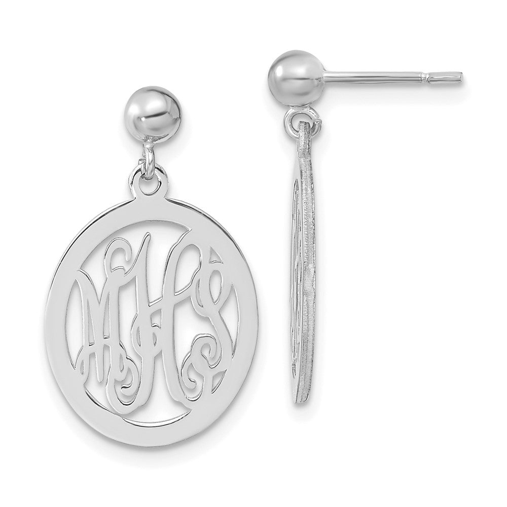 Sterlingsilber Silber/rhodiniert Monogramm Ohrhänger