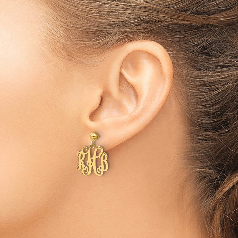 14K Gelbgold Monogramm Ohrhänger
