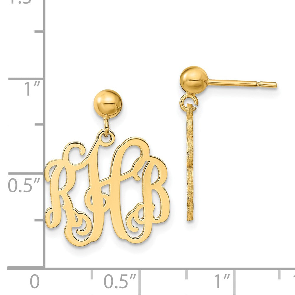 14K Gelbgold Monogramm Ohrhänger