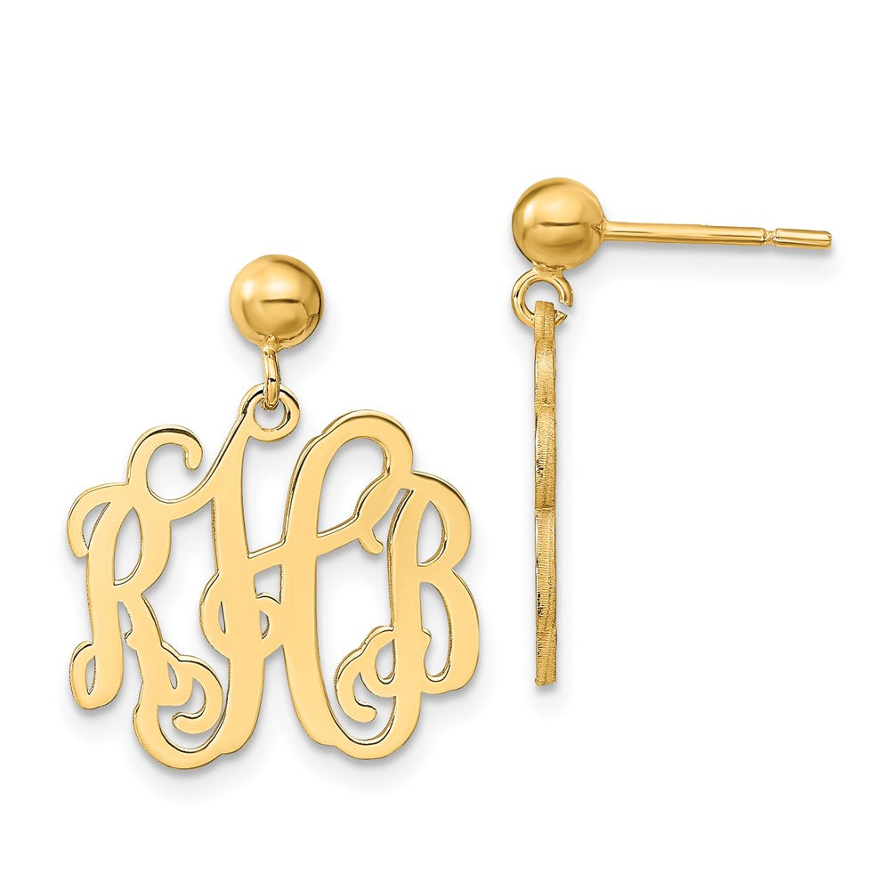 14K Gelbgold Monogramm Ohrhänger