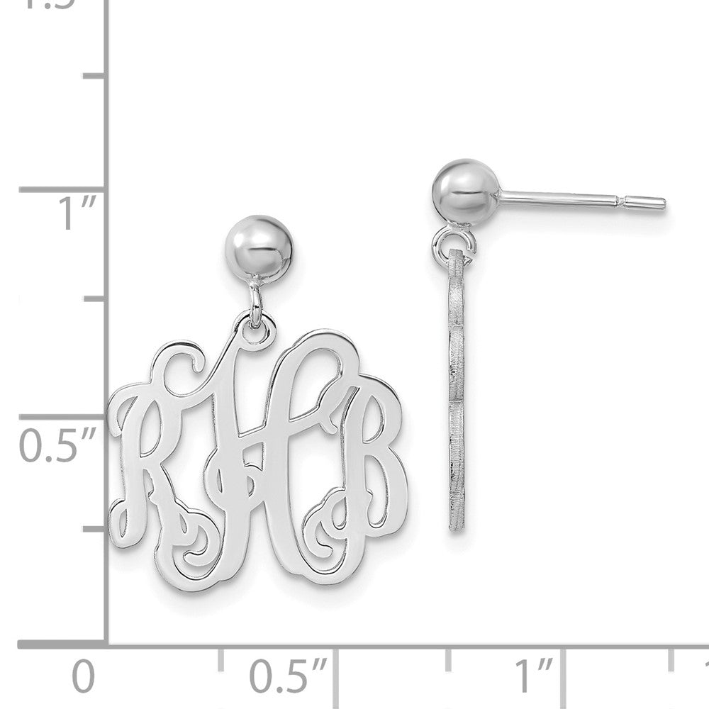Sterlingsilber Silber/rhodiniert Monogramm Ohrhänger