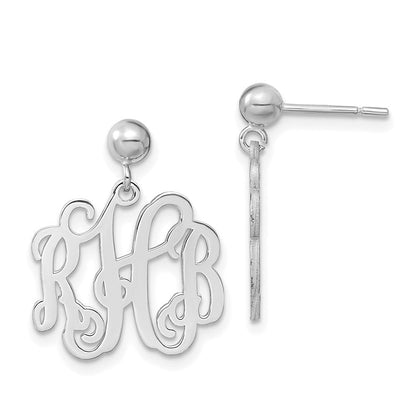 14K Weißgold Monogramm Ohrhänger