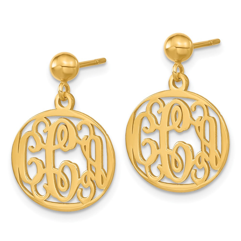 14K Gelbgold Monogramm Ohrhänger
