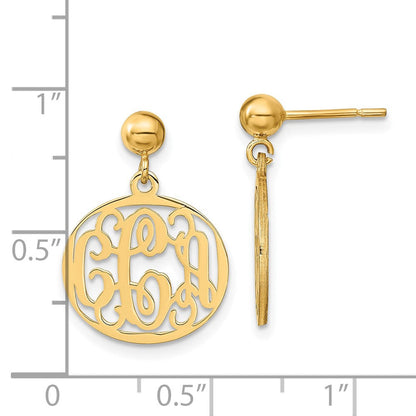 14K Gelbgold Monogramm Ohrhänger