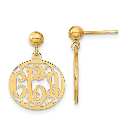 14K Gelbgold Monogramm Ohrhänger