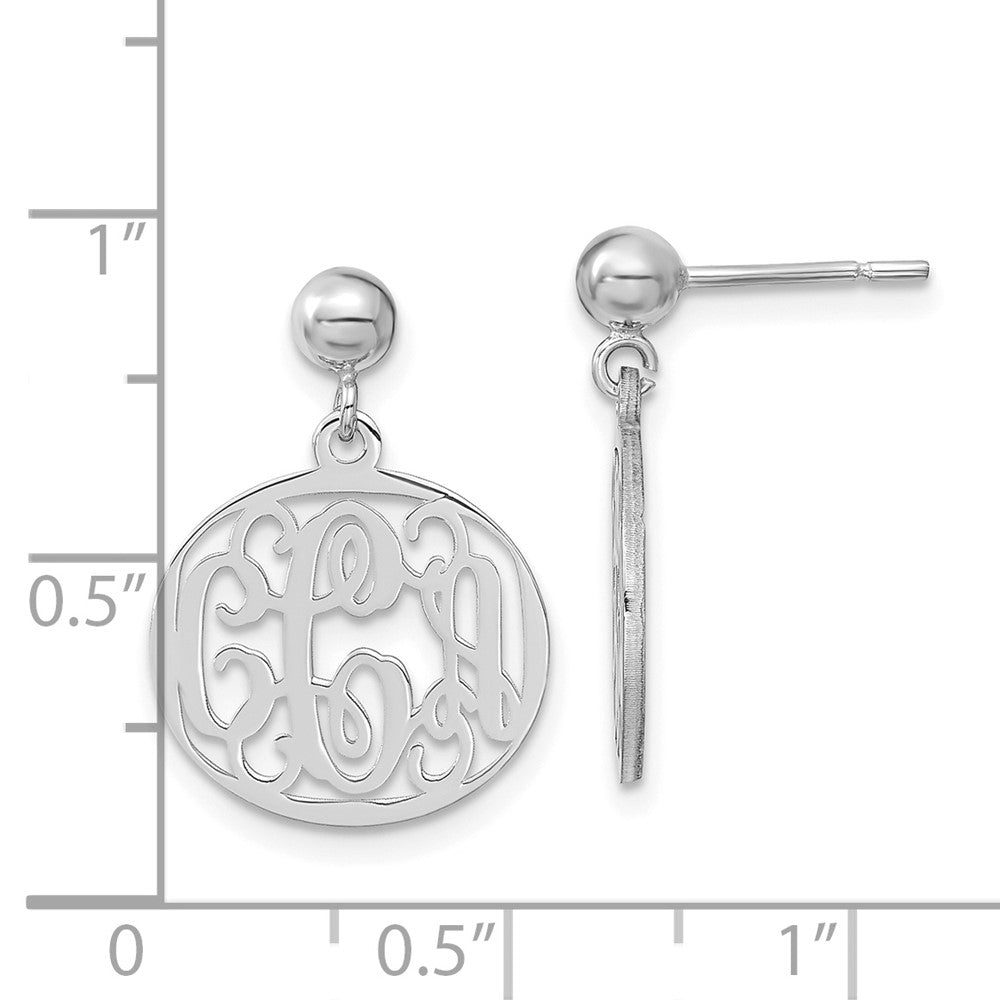 Sterlingsilber Silber/rhodiniert Monogramm Ohrhänger