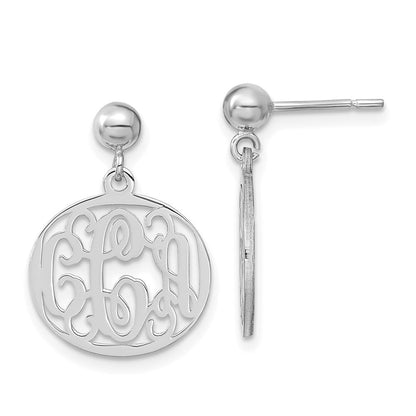 Sterlingsilber Silber/rhodiniert Monogramm Ohrhänger