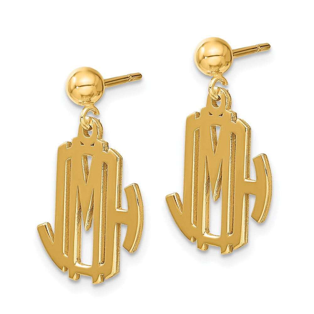 14K Gelbgold Monogramm Ohrhänger