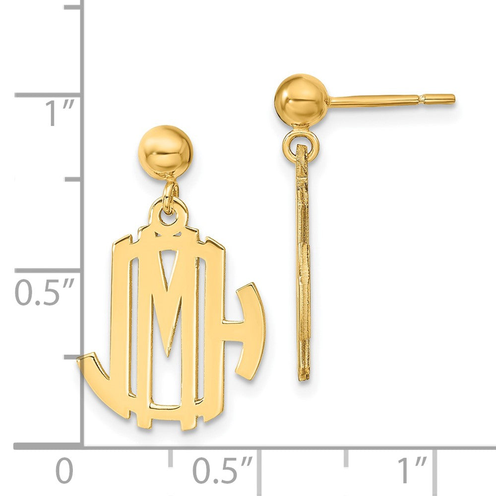 14K Gelbgold Monogramm Ohrhänger