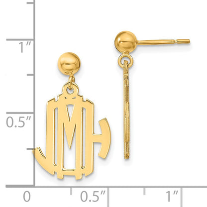14K Gelbgold Monogramm Ohrhänger
