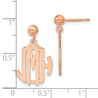 Roségoldbeschichtet Sterlingsilber /rose Monogramm Ohrhänger