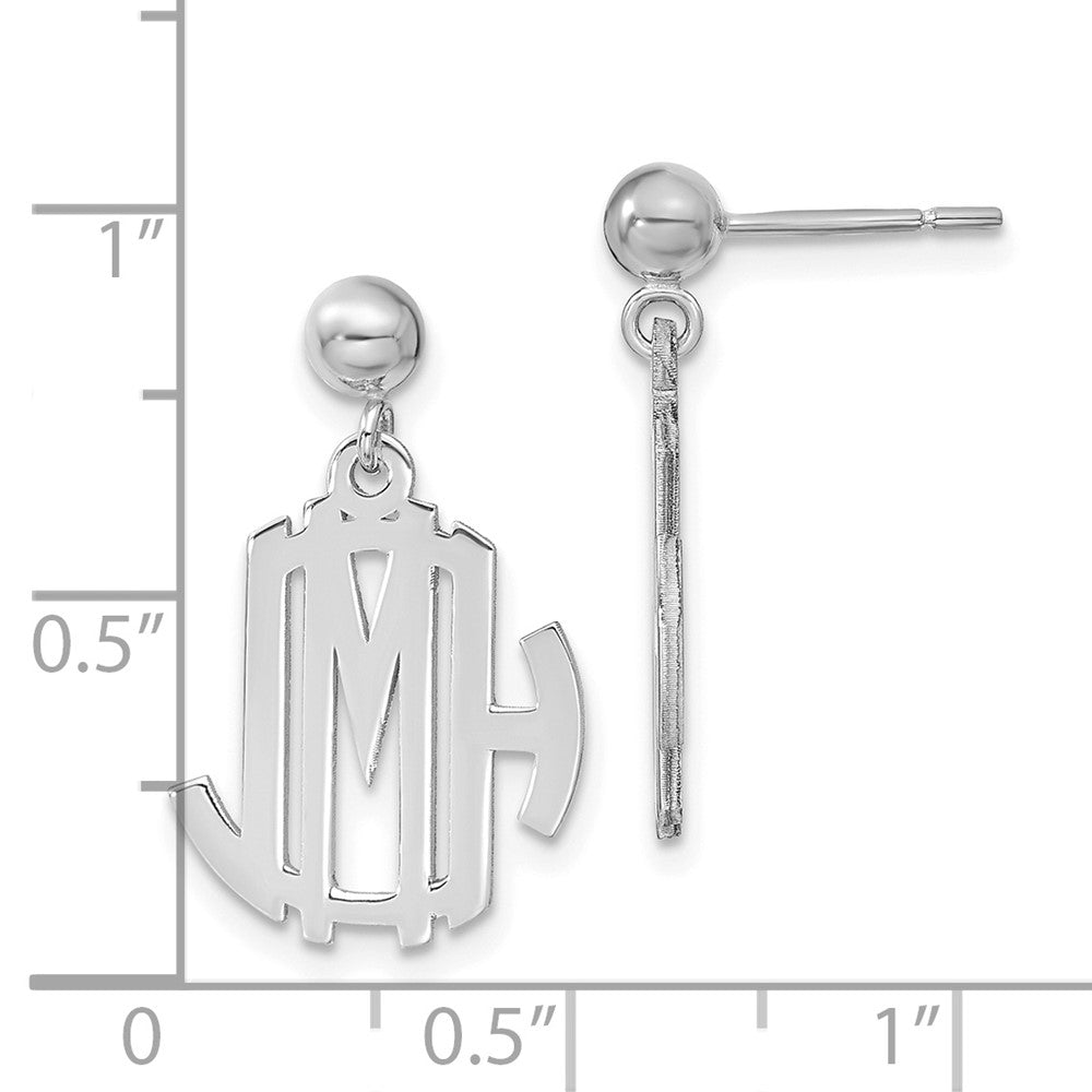 Sterlingsilber Silber/rhodiniert Monogramm Ohrhänger