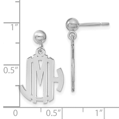 Sterlingsilber Silber/rhodiniert Monogramm Ohrhänger