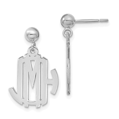 Sterlingsilber Silber/rhodiniert Monogramm Ohrhänger