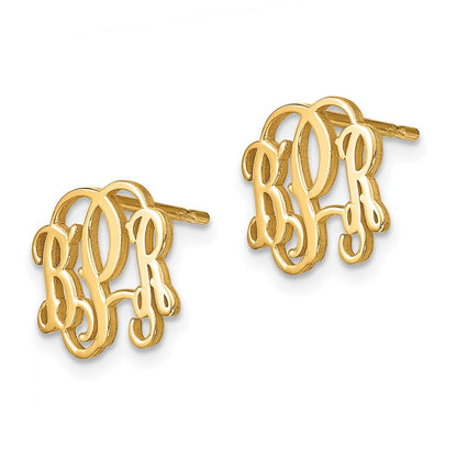 14K Gelbgold Monogramm Ohrstecker