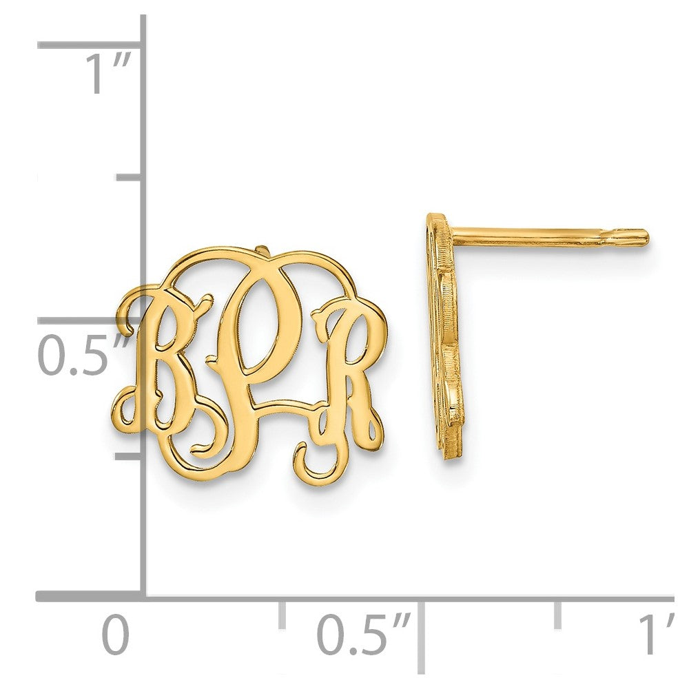 14K Gelbgold Monogramm Ohrstecker