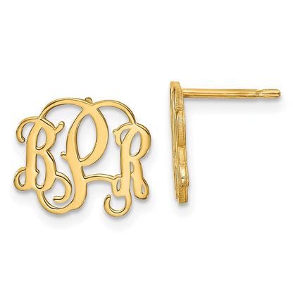 Vergoldet Sterlingsilber /gold Monogramm Ohrstecker