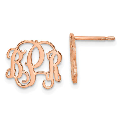 Roségoldbeschichtet Sterlingsilber /rose Monogramm Ohrstecker