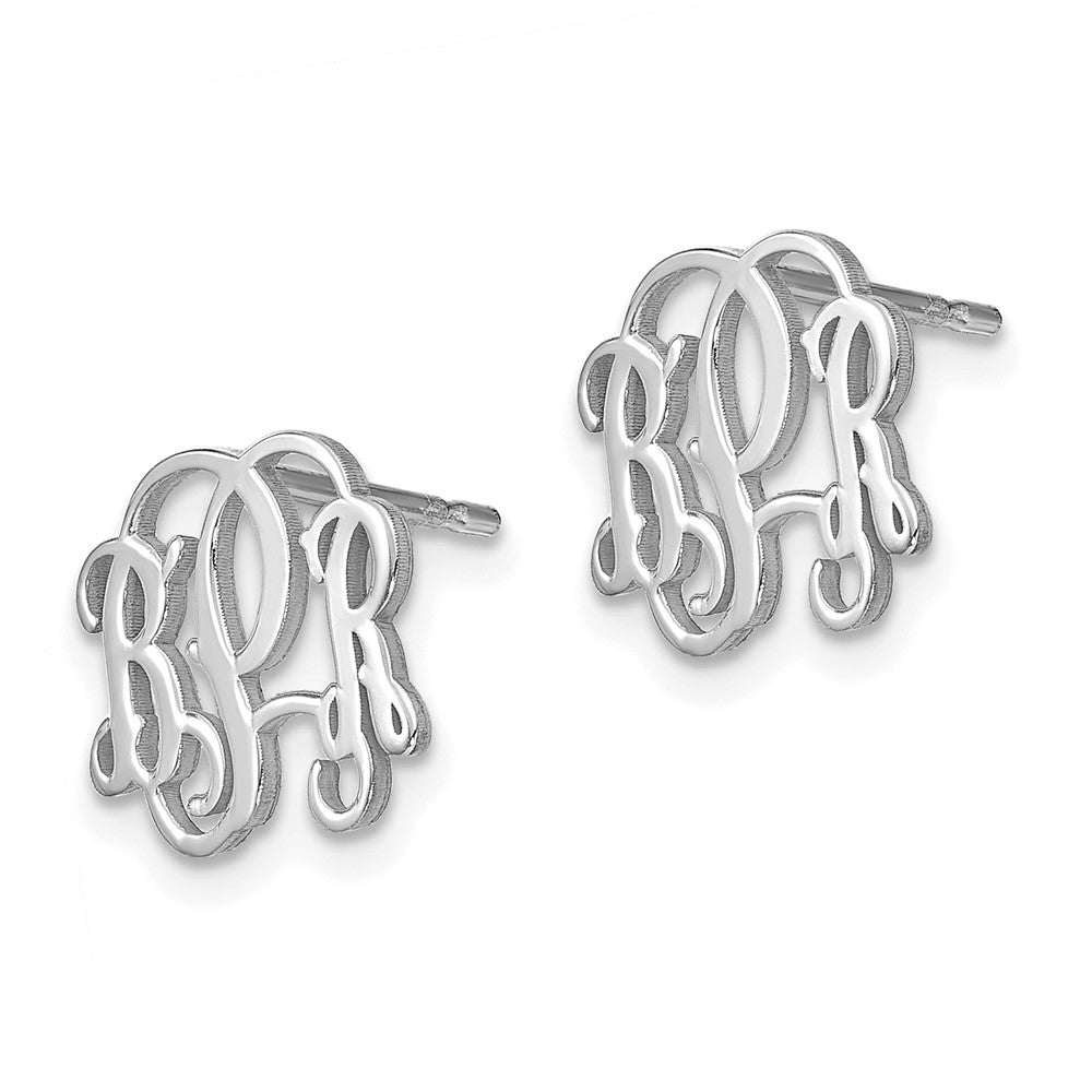 Sterlingsilber Silber/rhodiniert Monogramm Ohrstecker