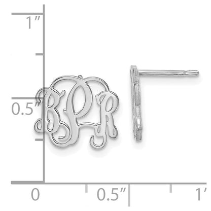 Sterlingsilber Silber/rhodiniert Monogramm Ohrstecker